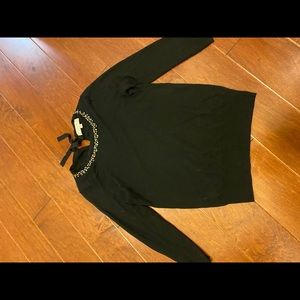 Loft black sweater with beading around neck
